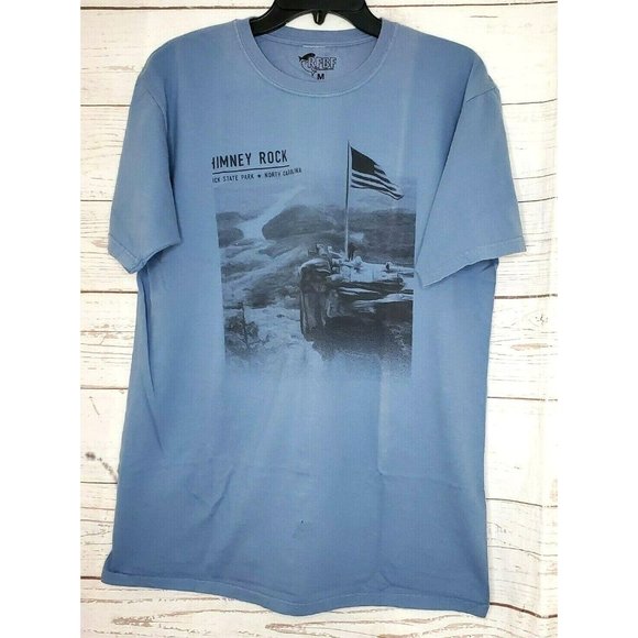 RFBF Blue Chimney Rock North Carolina Medium Supershrunk Cotton T Shirt - Picture 1 of 9